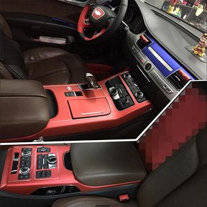Voiture-style 3D 5D fibre de carbone voiture intérieur Console centrale changement de couleur moulage autocollant décalcomanies pour Audi A8 D4 2011-2017211A