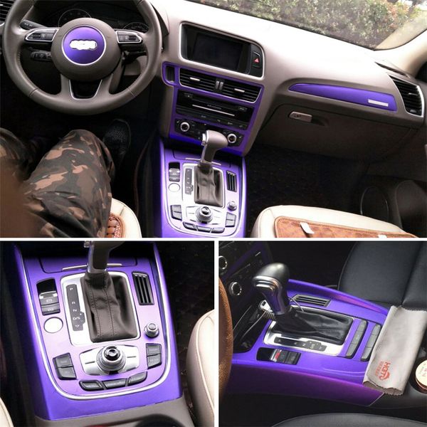 Car-Styling 3D / 5D Fibra de carbono Car Interior Center Console Color Change Molding Sticker Calcomanías para Audi Q5 2010-2018