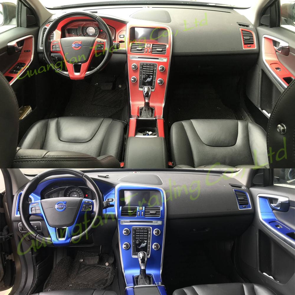 Car-Styling 3D/5D fibre de carbone voiture intérieur Console centrale couverture changement de couleur moulage autocollant décalcomanies pour Volvo XC60 2009-2017