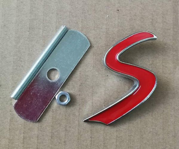 Car Styling Métal S 3D Sticker Grille avant Emblem pour Mini Cooper R50 R52 R53 R56 JCW Grill Badge Décos Accessoires Extérieur