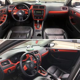 Voiture-style 5D fibre de carbone voiture intérieur Console centrale changement de couleur moulage autocollant décalcomanies pour Volkswagen VW Jetta 2005-2018