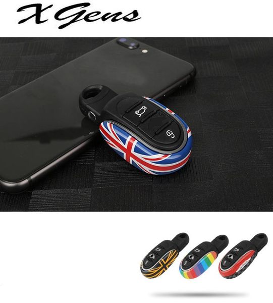 Étui de clé en alliage de style de voiture, couverture de chaîne Union Jack pour BMW Mini Cooper JCW F54 F55 F56 F57 F60 Clubman Countryman, accessoires de voiture 1383822