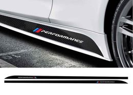 Style de la voiture Porte de voiture Jupe latérale Stripts Autocollant pour BMW M Performance pour BMW Motorsport Black Carbone Fibre décalcomanies 3D 5D Extérieur D8025966