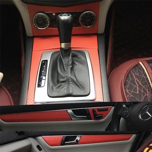 Car-Styling Carbon Fiber Car Interior Center Console Color Change Molding Sticker Calcomanías para Mercedes Benz Clase C W204 2007-10335A