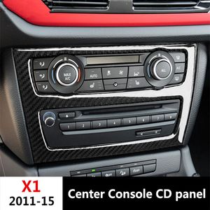 Autocollants de décoration de panneau de CD de Console centrale de Fiber de carbone de style de voiture pour BMW X1 e84 2011-15 garniture de couverture intérieure