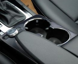 Auto Styling Carbon Fiber Center Console Handrest Water Cup Holder Cover Sticker Trim voor Mercedes Benz GLK X204 Auto -accessoires9775947