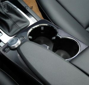 Auto Styling Carbon Fiber Center Console Handrest Water Cup Holder Cover Sticker Trim voor Mercedes Benz GLK X204 Auto -accessoires7038304