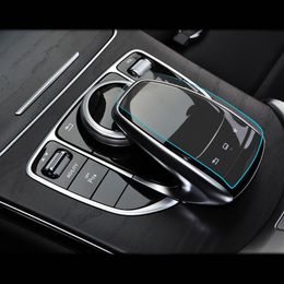 Car Styling Center Control Handwriting Mouse Knob película protectora pegatina para Mercedes Benz C E S V Class GLC GLE W205 W213 W222213P