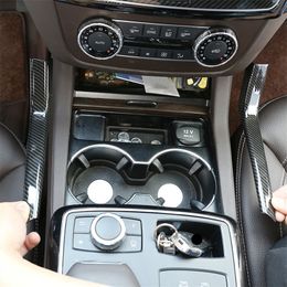 Console de style de voiture porte-gobelet à eau bandes de garniture 2 pièces pour Mercedes Benz GLE W166 ML GL GLS X166 2013-2019 ABS intérieur