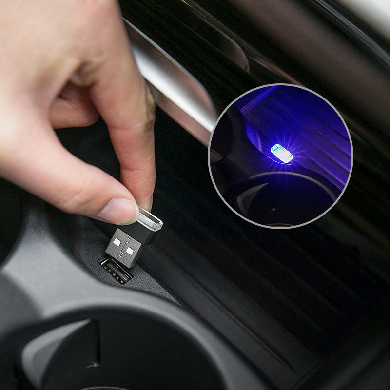 Porte-gobelet autocollant de style de voiture, boîte de rangement légère USB décorative pour BMW F10 E90 F20 F30 E60 GT F07 X3 f25 X4 f26 X5 X6 E70 Z4 F15 F16, accessoires