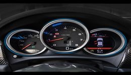 Etiqueta engomada del ajuste del marco de la cubierta de la tira de luz decorativa del tablero de instrumentos del estilo del coche para Porsche Macan Cayman Boxster Panamera Cayenne Auto Acces6190621