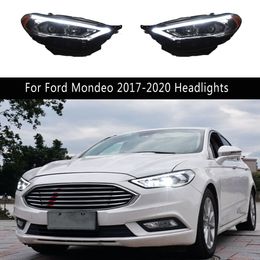 Auto Styling Dagrijverlichting Voorlamp Voor Ford Mondeo 17-20 Koplampen Streamer Richtingaanwijzer Hoofdlichten koplampen