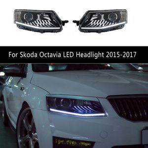 Auto-styling overdag hardloop lichtstreamer draai signaalindicator voor Skoda Octavia LED koplamp 15-17 voorlamp