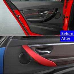 Garniture de couverture de décoration de cadre de poignée de porte de style de voiture 4 pièces pour BMW série 3 4 3GT F30 F32 F34 2013-2019 accessoires intérieurs ABS 226S
