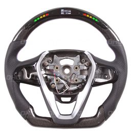 Auto -styling Driving Wheel Real Carbon Fiber LED -prestaties Stuurwielen compatibel voor G20 G30 G01 G05 3 5 X3 X5 G11 7 Series Auto -onderdelen