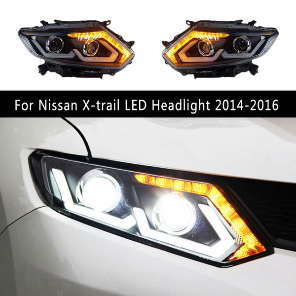 Style de voiture DRL feux de jour dynamique Streamer clignotant indicateur pour Nissan x-trail phare LED 14-16 lampe avant phare