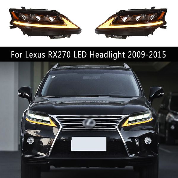 Estilo de coche DRL luz de circulación diurna para Lexus RX270 RX350 RX300 faro LED 09-15 señal de giro tipo serpentina indicador lámpara frontal