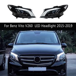 Style de voiture DRL feux de jour Streamer clignotant indicateur pour Benz Vito V260 phare LED assemblage 15-19 lampe frontale