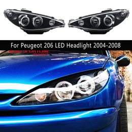 Auto Styling DRL Dagrijverlichting Streamer Richtingaanwijzer Voor Peugeot 206 LED Koplamp Montage 04-08 Front lamp