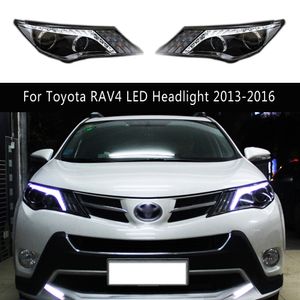 Auto Styling DRL Dagrijverlichting Streamer Richtingaanwijzer Voor Toyota RAV4 LED Koplamp Montage 13-16 Front lamp Auto-onderdelen