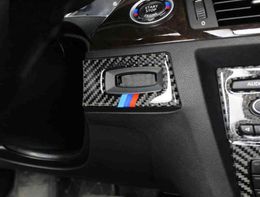 Style de voiture pour BMW E90 E92 E93 Cercle de protection de trou de trou de la fibre de carbone Circle d'interrupteur d'allumage Circle de d￩coration 20052012 3 s￩ries Auto 1588640