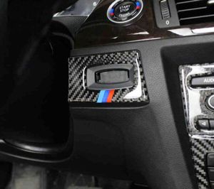 Style de voiture pour BMW e90 e92 e93 Cercle de protection du trou de clé en fibre de carbone Cercle de décoration du commutateur d'allumage 20052012 Série 3 Auto 3710890