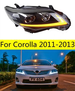 Auto Styling Voor Corolla 2011-2013 LED Crystal Matrix Koplamp DRL Mistlamp Richtingaanwijzer Lage Grootlicht koplampen