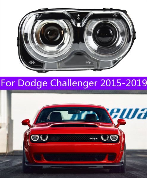 Estilo de coche para Dodge faros 20 15-20 19 nuevo Challenger LED faro LED señal dinámica DRL Bi Xenon luces accesorios de automóvil