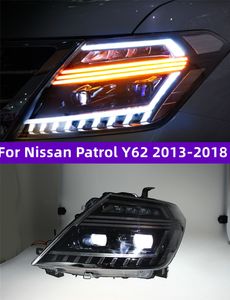 Style de voiture pour Nissan patrouille phare LED 2013-20 18 Y62 DRL clignotant feux de route ange yeux lumières assemblée