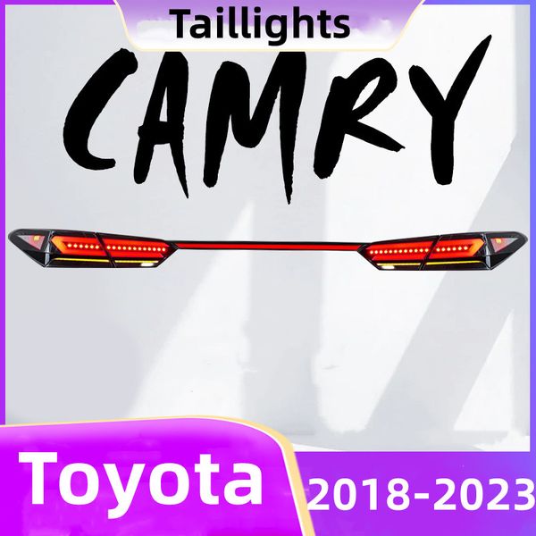 Estilo de coche para Toyota CAMRY 20 18-2023 LED a través de la luz trasera lámpara trasera con señal de giro de freno luces traseras montaje de coche