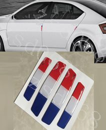 Autocollant de protection de porte de voiture, drapeau français, style de voiture, barre anti-collision en cristal, barre anti-rayures, autocollant 4933309