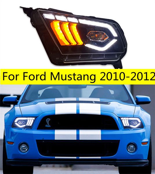 Lampe frontale pour Ford Mustang 2010-2012 phare LED feux de croisement lentille lumières DRL lumière courante