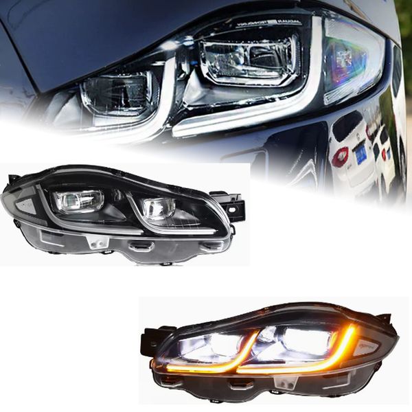Lámpara de cabeza de estilo de coche para Jaguar XJL 2011-20 19 XJ XF XE faro LED Ojo de Ángel DRL LED señal de giro
