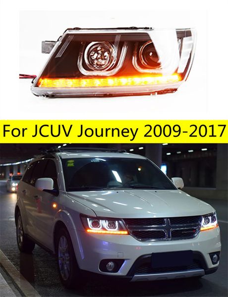 Lampe frontale de style de voiture pour phares JCUV 2008-20 19 voyage phare LED DRL Freemont Angel Eye Bi faisceau xénon accessoires