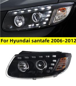 Phare de style de voiture pour Hyundai Santafe 2006-2012 phares DRL Hid lampe frontale Signal dynamique Bi xénon accessoires