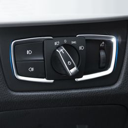 Botones de interruptor de faro de estilo de coche, pegatina embellecedora de cubierta con marco decorativo para BMW 1, 2, 3, 4 Series X5 X6 3GT F30 F31 F32 F34 F15 F16 233z