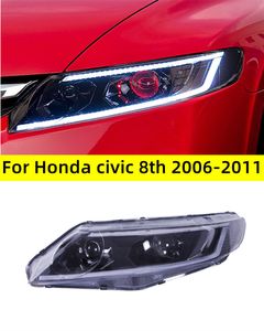 Auto Styling Koplampen voor Honda Civic 8th 2006-2011 Devil's Eye Projector Lens Dynamische Signaal DRL Koplamp Beam accessoire