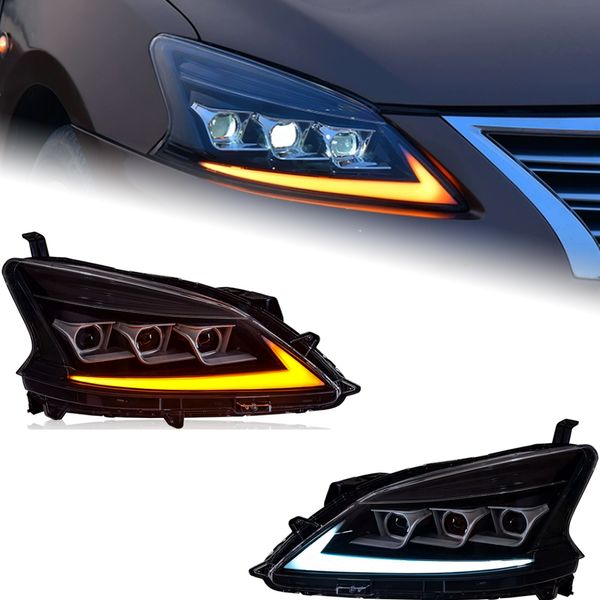 Luces de diseño de coche para Nissan Sylphy Sentra 2012-20 15 conjunto de faros DRL luces de circulación diurna faro