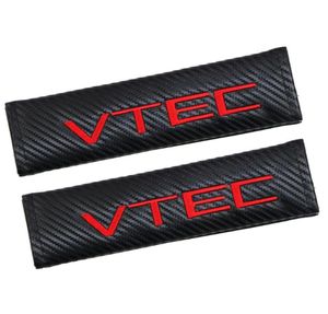 Auto Styling Pads Veiligheidsgordel Case Auto Stickers Voor Honda Vtec Koolstofvezel Veiligheidsgordel Cover Schoudervullingen Auto Styling 2pcslot9508221