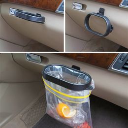 Cubo de basura de plástico para coche, organizador Simple para coche, cubo de basura para coche, soporte para bolsa de almacenamiento, soporte para marco de cubo de basura