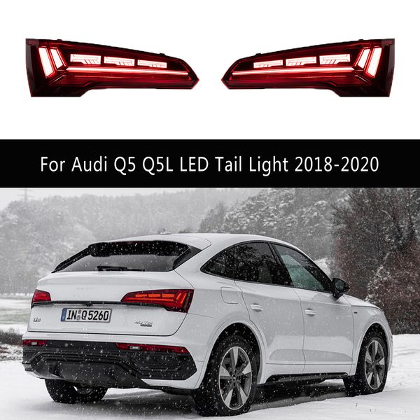 Conjunto de luces traseras de lámpara trasera de estilo de automóvil para Audi Q5 Q5L LED LECHE LEGLA 18-20 SEÑAL DE GURN LUCHAS DE FRENO