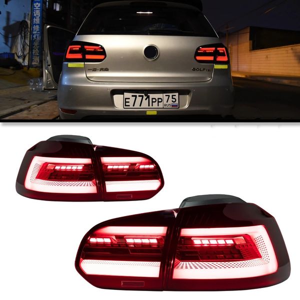 Luz trasera de estilo de coche para VW Golf 6 MK6 2009-2012, luz trasera LED DRL MK8, luces traseras de freno de señal de marcha atrás