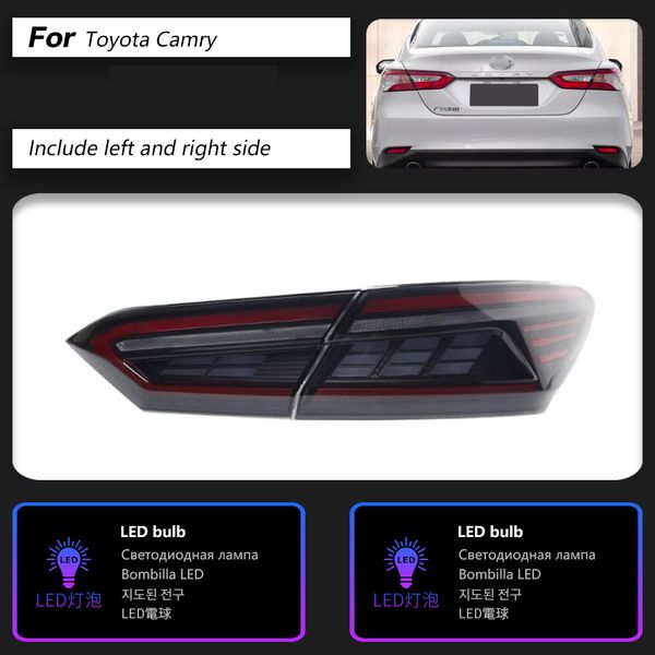 Estilizador de automóviles en funcionamiento luces de freno Señal de giro Accesorio de iluminación para Toyota Camry LED LECH LACA 18-23 Lámpara trasera Luces traseros