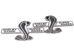 Estilo de coche Shelby GT500 Super serpiente Cobra ABS insignia puerta lateral, emblema para carrocería pegatina calcomanía accesorio de coche para Mustang8541197