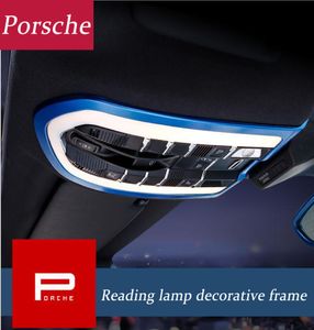 Auto styling Sticker Front Inner Leeslamp Cover trim decoratie strips Interieur dak Lamp Frames Voor Porsche macan Cayenne Pan9018522