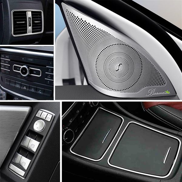 Autocollant de style de voiture porte intérieure haut-parleur panneau de changement de vitesse porte accoudoir couverture garniture pour Mercedes Benz classe A W176 GLA X156 Acces3304