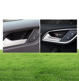 Autocollants de style de voiture porte intérieure en Fiber de carbone garniture de couverture de poignet de panneau de cuvette de porte intérieure pour A3 A4 A5 A6 A7 Q3 Q5 Q7 B6 accessoires 8516925