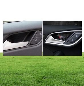 Auto styling Stickers Koolstofvezel binnendeur binnen deur kom panel pols cover trim voor A3 A4 A5 A6 A7 Q3 Q5 Q7 B6 Accessoires8516925