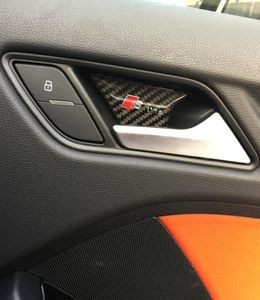Auto styling Stickers Koolstofvezel binnendeur binnen deur kom panel pols cover trim voor A3 A4 A5 A6 A7 Q3 Q5 Q7 B6 Accessoires6305736
