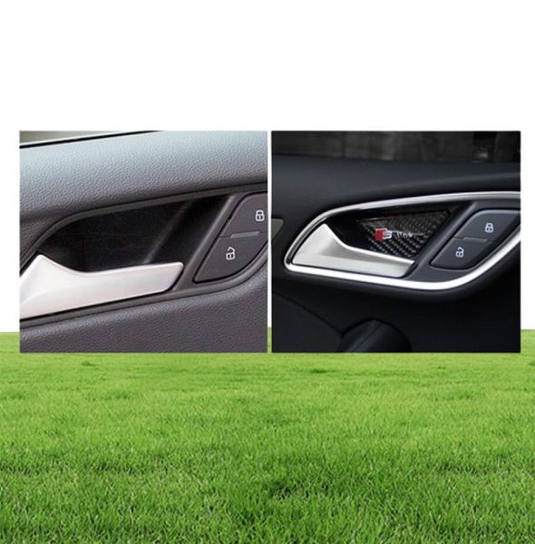 Pegatizas de estilo de automóvil Puerta interior de fibra de carbono Panel de tazón de la puerta de la muñeca para la cubierta de la muñeca para A3 A4 A5 A6 A7 Q3 Q5 Q7 B6 Accesorios7196044